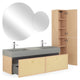HEXIS Set mobilier baie, mască lavoar, lavoar, 2 oglinzi, dulap