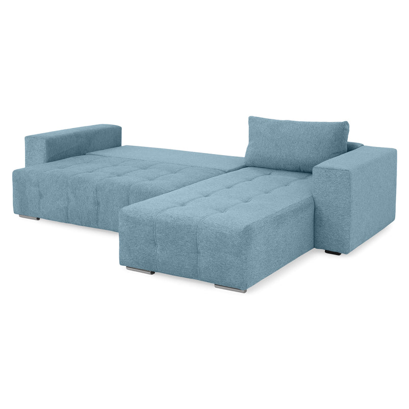 LUCY Colțar extensibil, șezlong interschimbabil, ladă depozitare,  stofă