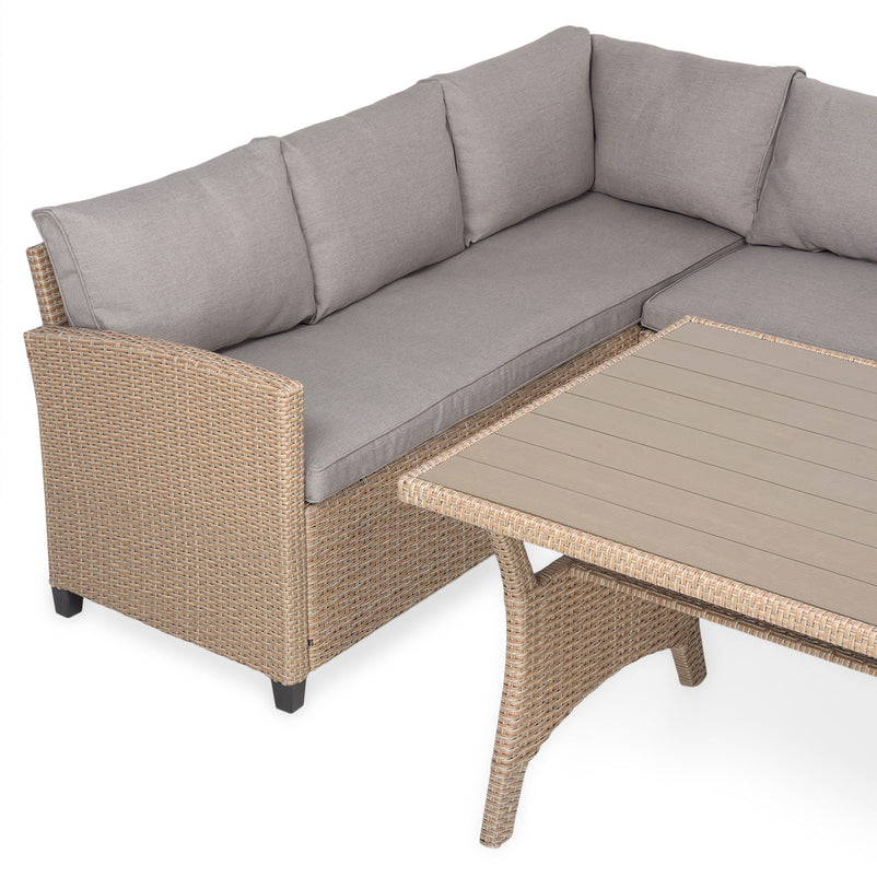 BAXTER Set mobilier terasă/gădină, colțar, masă, 2 taburete