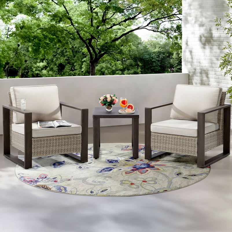 LONDON Set mobilier terasă/grădină, 2 fotolii și măsuță