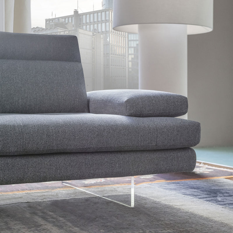 MISTERY Canapea 3 locuri cu mecanism manual spătar și brațe, stofă