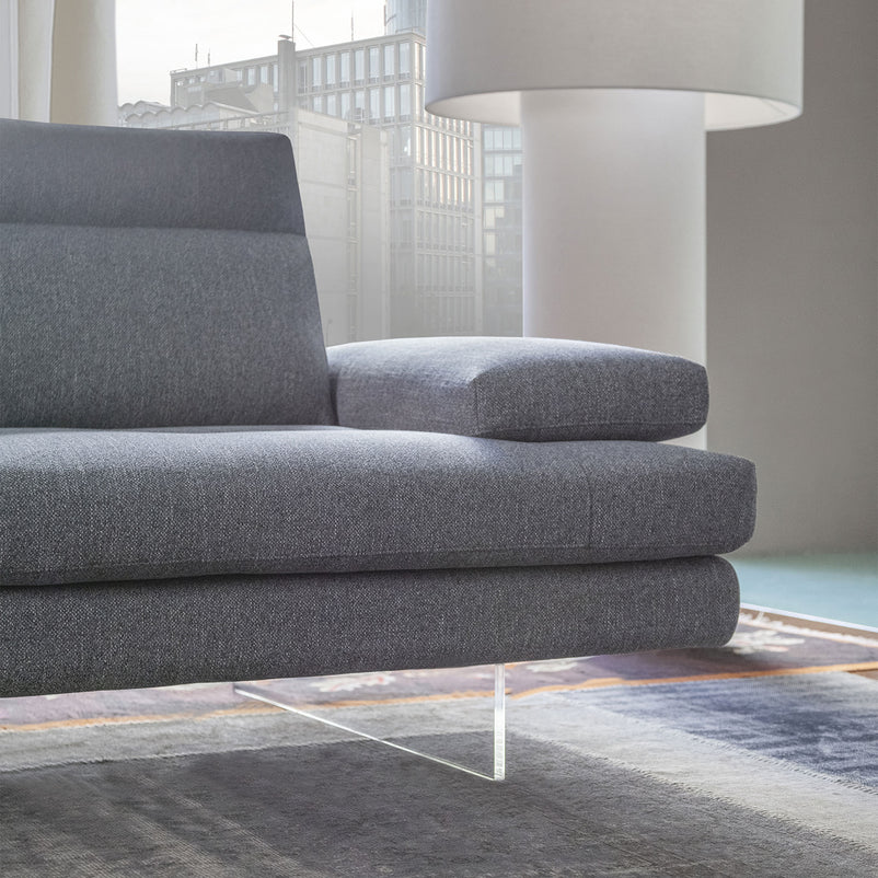 MISTERY Canapea 3 locuri cu mecanism manual spătar și brațe, stofă