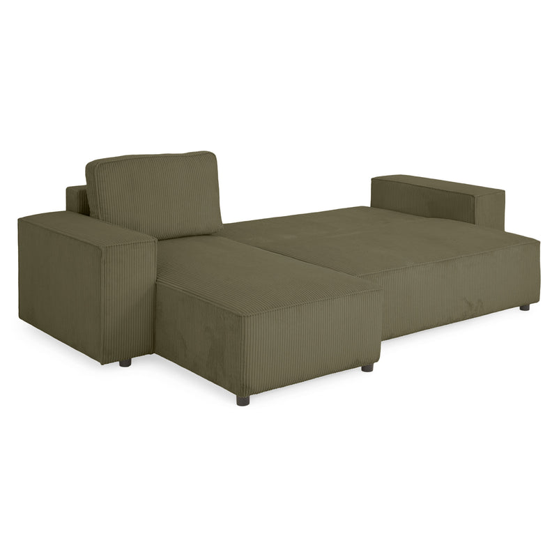 AINE Colțar extensibil, șezlong interschimbabil cu ladă depozitare, stofă