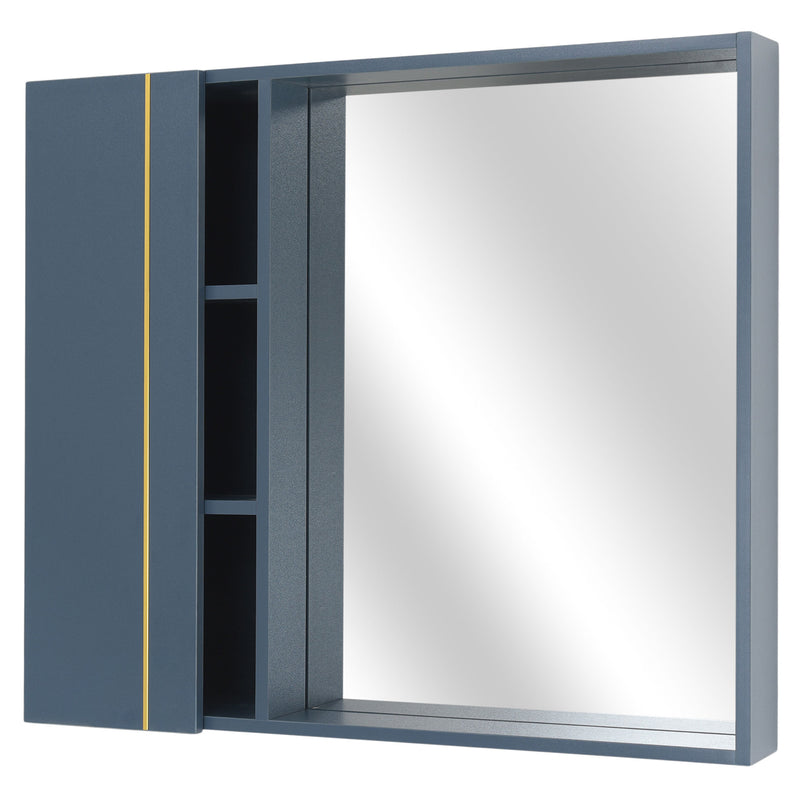 MARINE Set mobilier baie, mască lavoar 2 sertare, lavoar ceramică și dulap baie suspendat cu oglindă