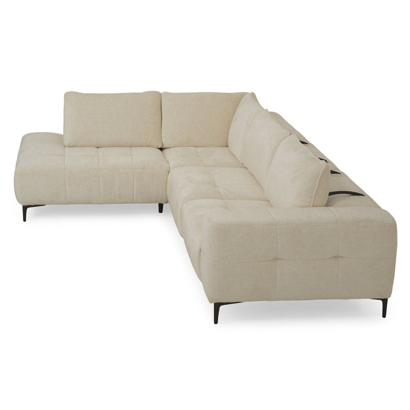 KARSTON Colțar cu șezlong stânga/dreapta, recliner electric, stofă