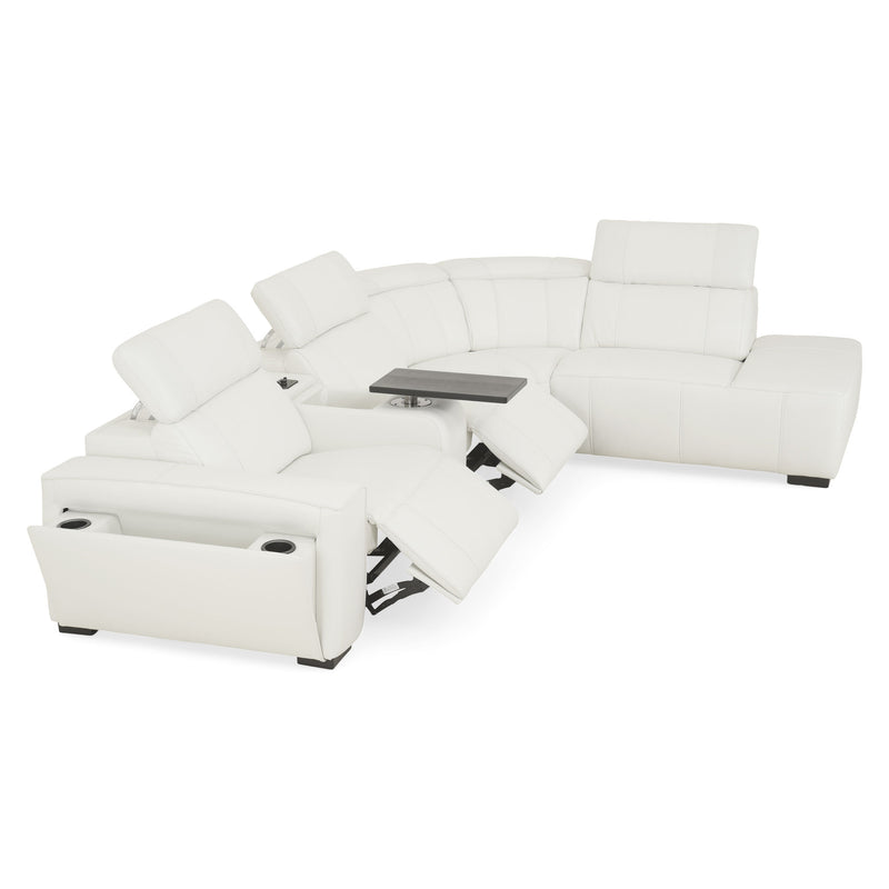 CINECITTA Colțar șezlong stânga/dreapta, 2 reclinere electrice, mecanism tetieră, USB, sistem sunet, piele