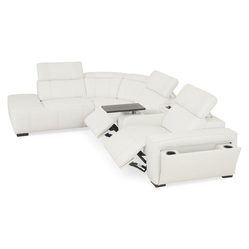 CINECITTA Colțar șezlong stânga/dreapta, 2 reclinere electrice, mecanism tetieră, USB, sistem sunet, piele