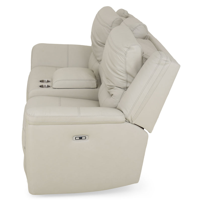 SUNNERST Canapea 2 locuri, 2 reclinere electrice, USB și consolă depozitare incluse, piele