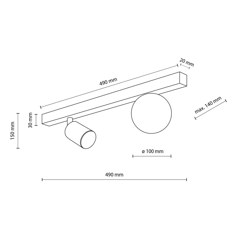 VOX Plafonieră 1x10W GU10+1x8W G9 LED