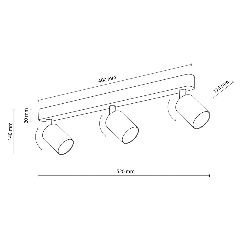 LIVIA Plafonieră 3x10W GU10