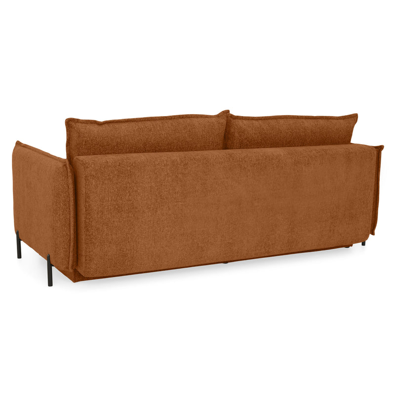 MOODY Canapea extensibilă, 3 locuri, ladă depozitare, stofă