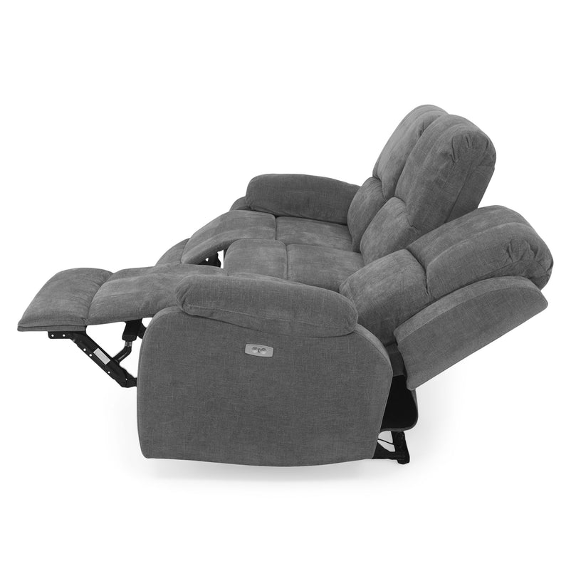 ALMATY Canapea 3 locuri, 2 reclinere electrice, stofă