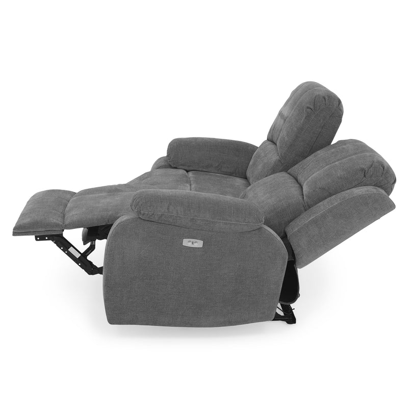 ALMATY Canapea 2 locuri, 2 reclinere electrice, stofă