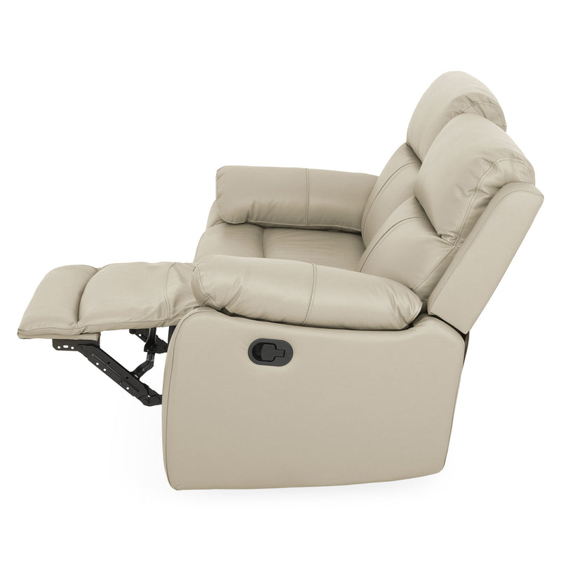 HUDSON Canapea 2 locuri, 2 reclinere manuale, piele naturală