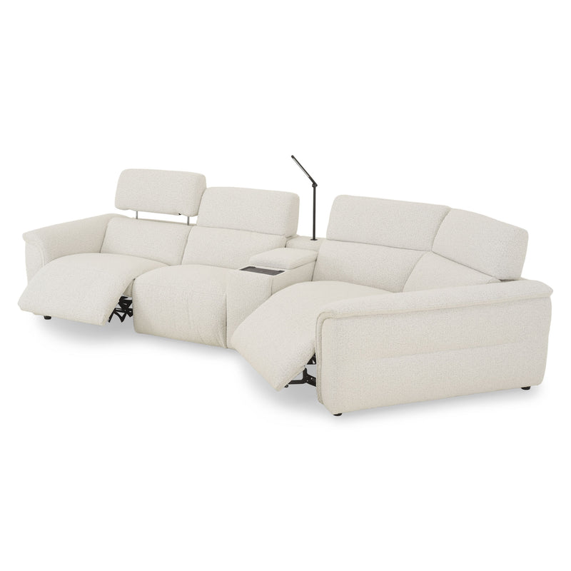 ADDISON Colțar, 2 reclinerele electrice, lampă, încărcare USB, stofă