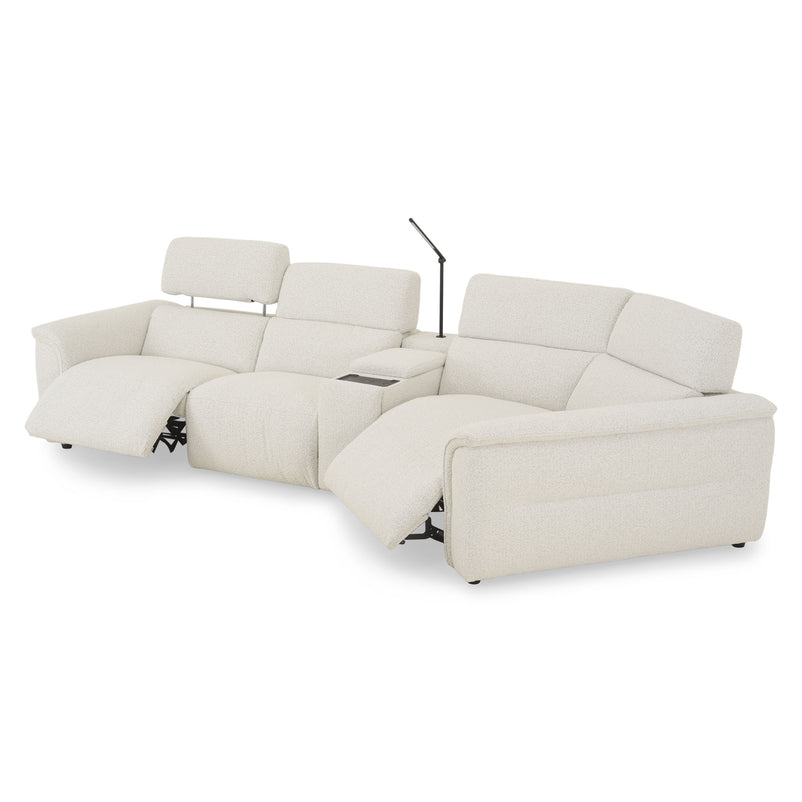 ADDISON Colțar, 2 reclinerele electrice, lampă, încărcare USB, stofă
