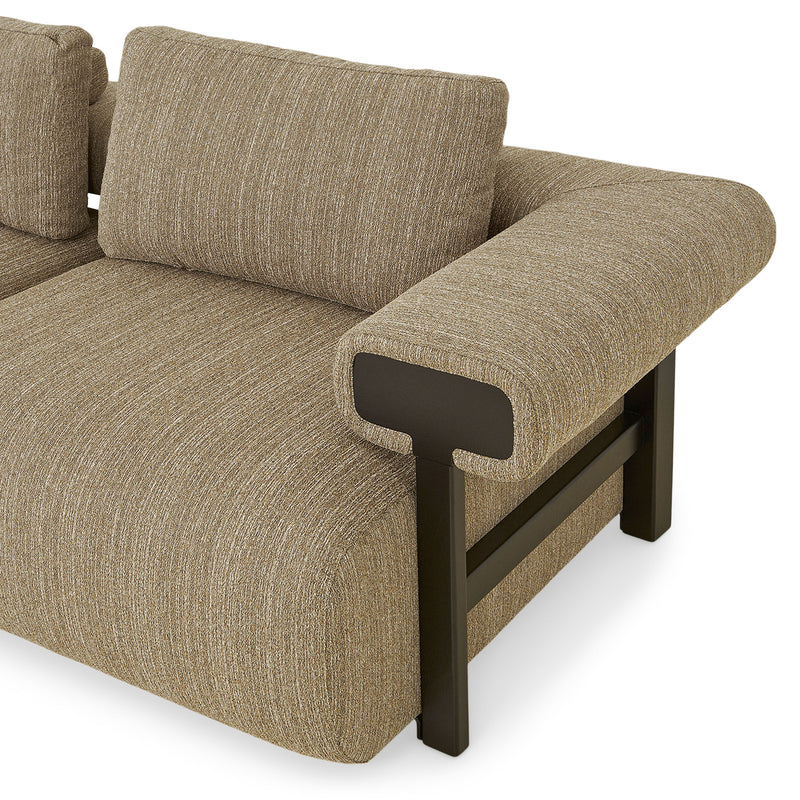 LYMAN Canapea 3 locuri, 3 perne decorative incluse, stofă