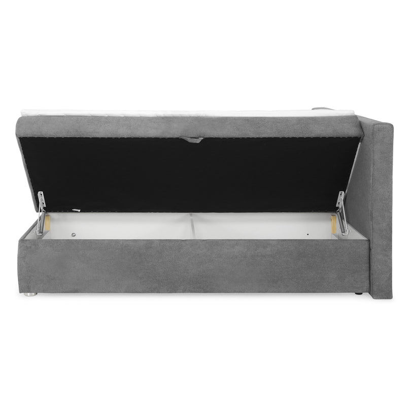 GRETE Pat tapițat boxspring, 160x200cm, saltea inclusă