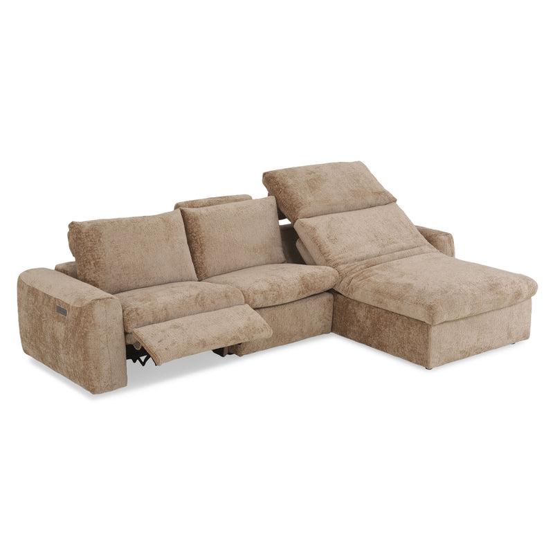 NEW JERSEY Colțar cu șezlong electric stânga/dreapta, 1 recliner electric, mecanism tetieră, USB, stofă