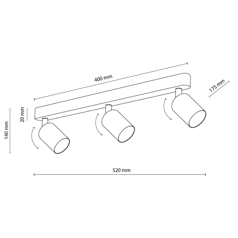 LIVIA Plafonieră 3x10W GU10