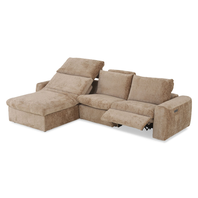 NEW JERSEY Colțar cu șezlong electric stânga/dreapta, 1 recliner electric, mecanism tetieră, USB, stofă