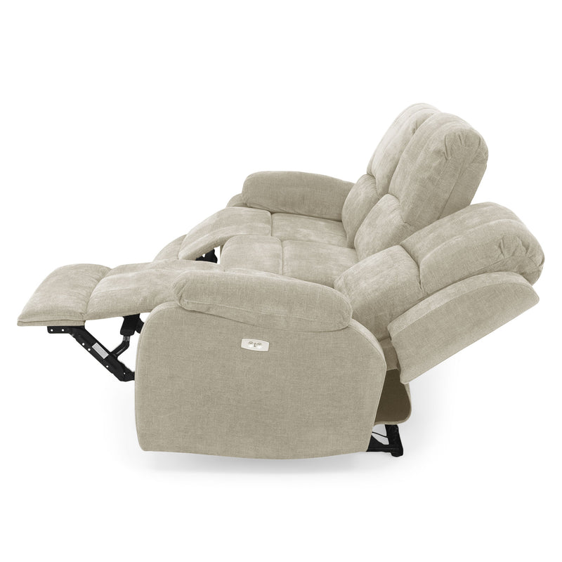 ALMATY Canapea 3 locuri, 2 reclinere electrice, stofă