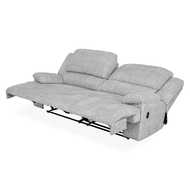 DERBY Canapea 3 locuri cu 2 reclinere manuale, stofă