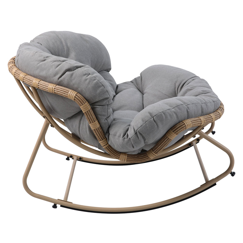 MINSK Set mobilier terasă/grădină, 2 fotolii balansoar și măsuță