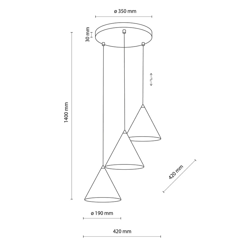 CONO Lustră 3x15W E27