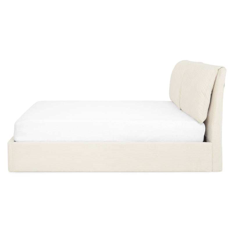 MAYVILLE Pat tapițat, 160x200cm, somieră rabatabilă și ladă depozitare incluse