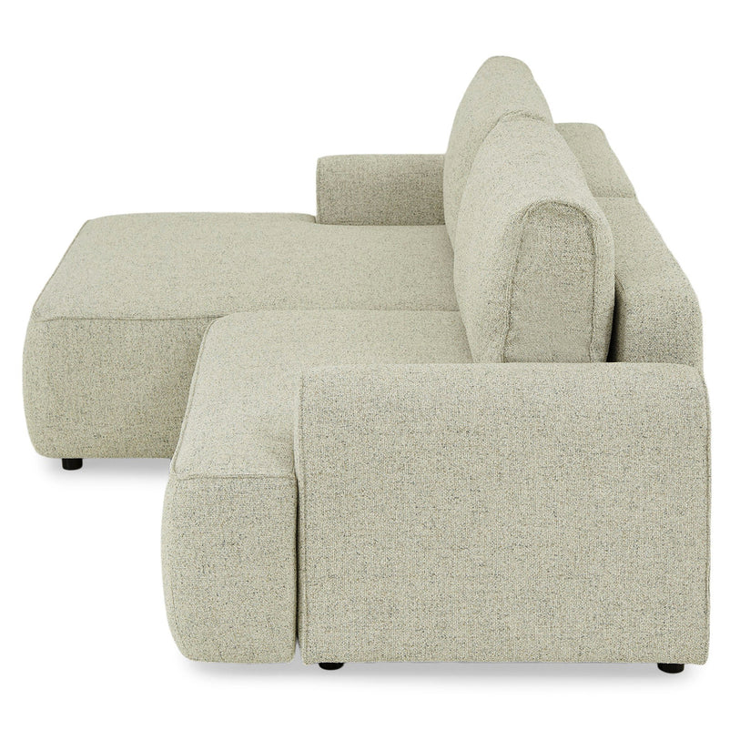 LESLY Colțar 3 locuri extensibil, șezlong stânga/dreapta, ladă depozitare, stofă