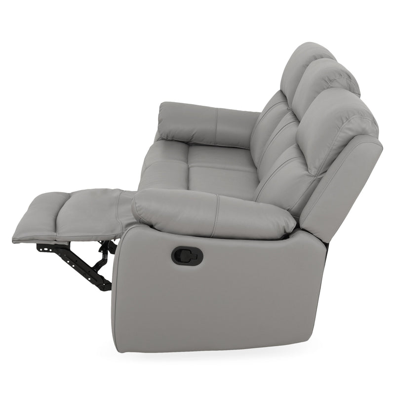 HUDSON Canapea 3 locuri, 2 reclinere manuale, piele naturală