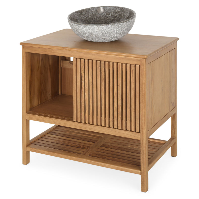 FUSION Set mobilier baie, mască lavoar și lavoar marmură