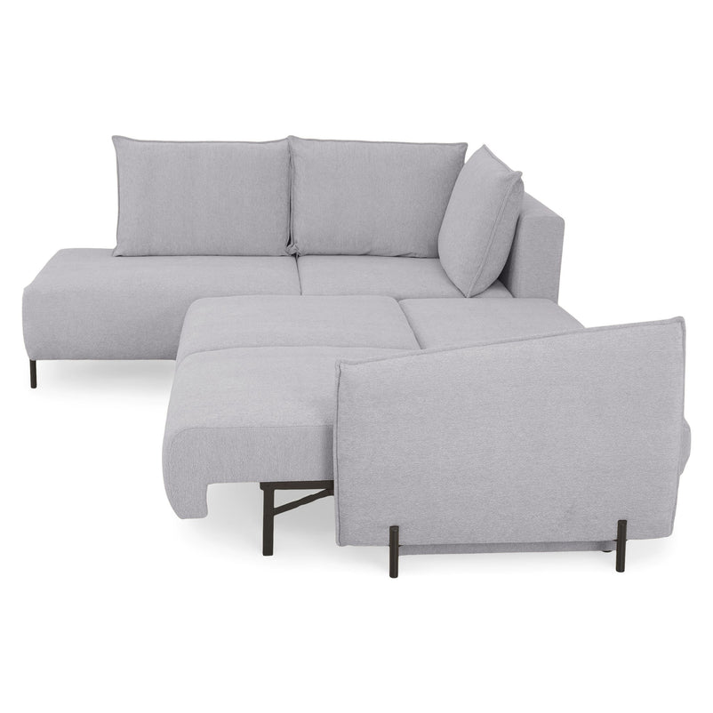 GRIGNY Colțar extensibil, șezlong stânga, ladă depozitare, stofă