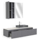 KARST Set mobilier baie, mască lavoar, lavoar, top, oglindă LED, dulap suspendat