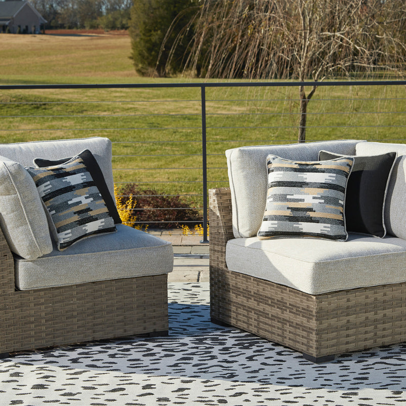 CALWORTH Set mobilier terasă/grădină, canapea, 2 elemente colț și taburet