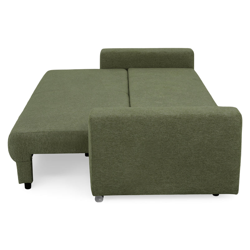 ANTONY Canapea extensibilă, 3 locuri, ladă depozitare, stofă