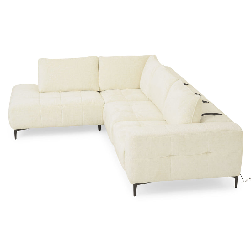 KARSTON Colțar cu șezlong stânga/dreapta, recliner electric, stofă