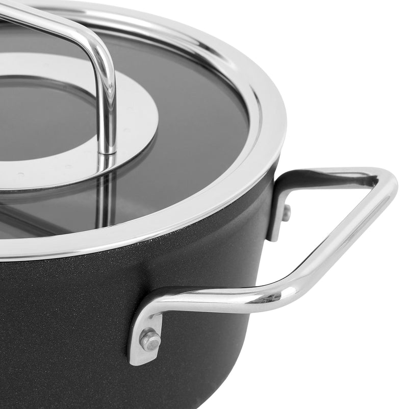 ADAMANT Oală cu mânere și capac, aluminiu, D.18cm