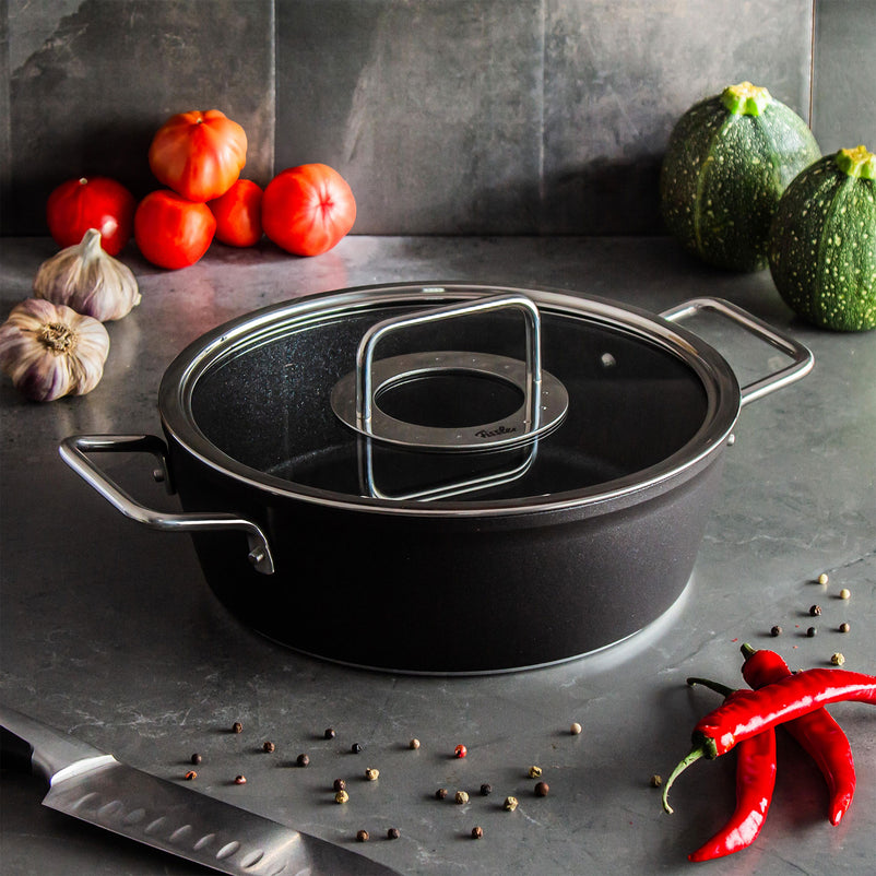 ADAMANT Oală cu mânere și capac, aluminiu, D.24cm