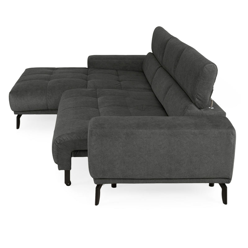 MALTA Colțar extensibil șezut culisant cu șezlong stânga/dreapta, mecanism tetiere, stofă