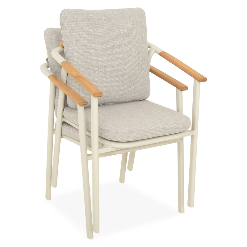 SALLY Set mobilier terasă/grădină, 6 scaune suprapozabile