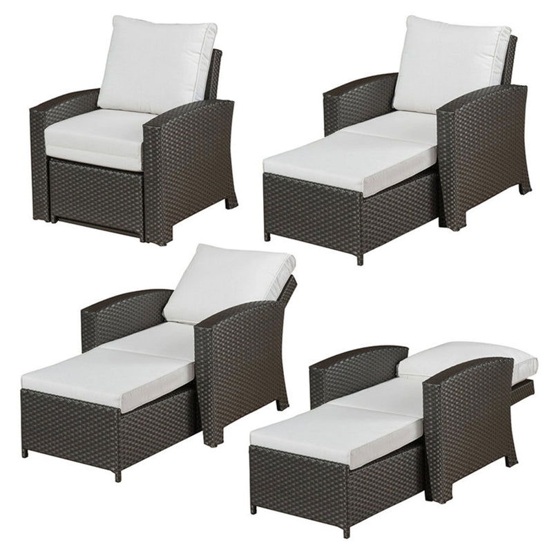 SIDNEY Set mobilier terasă/grădină, 2 fotolii recliner, canapea și 3 măsuțe