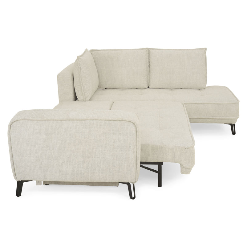 CHOLET Colțar extensibil, șezlong stânga/dreapta, ladă depozitare, stofă