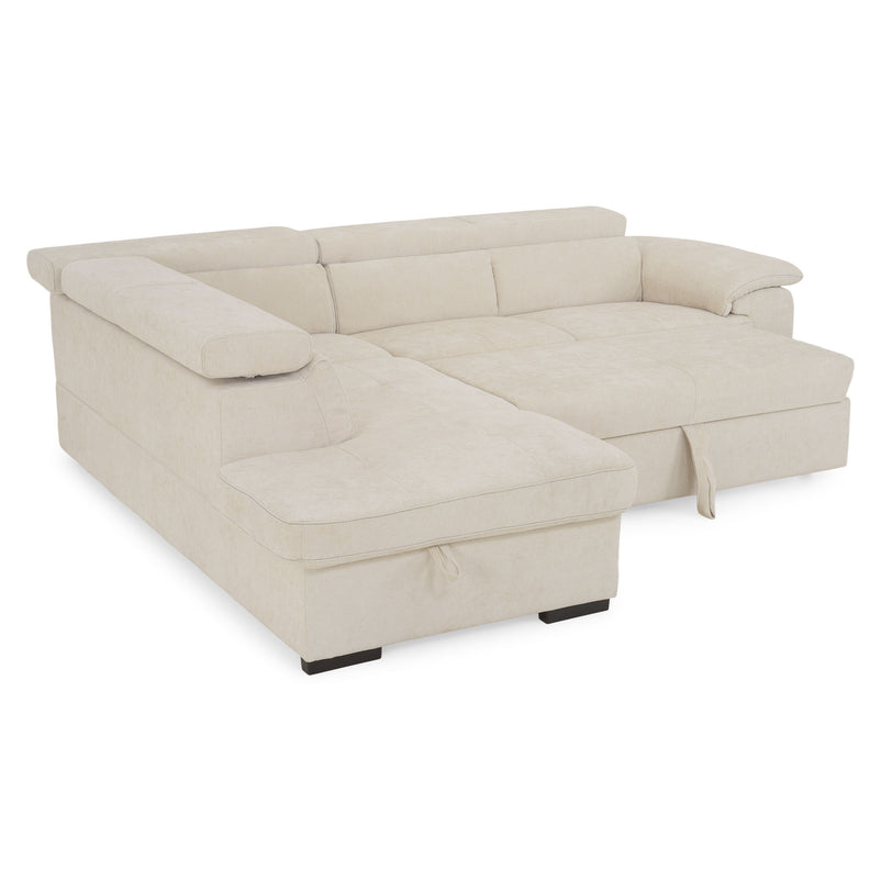 DENISE Colțar extensibil, șezlong stânga/dreapta, ladă depozitare inclusă, stofă