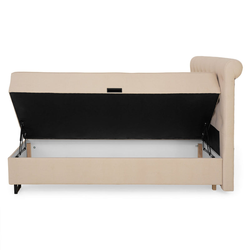 FIONA Pat tapițat, saltea și spatiu depozitare incluse - Articol resigilat