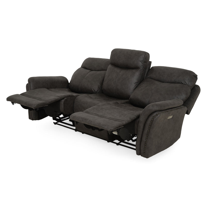 CROWSON Canapea 3 locuri, reclinere electrice, stofă