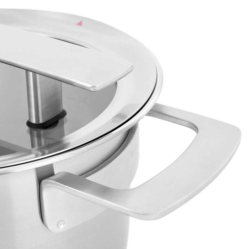 PHI Oală cu mânere și capac, inox, D.16cm