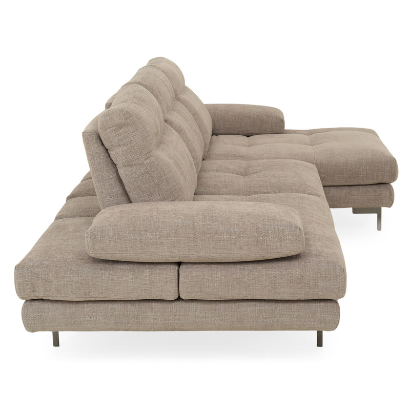 MISTERY Colțar șezlong stânga/dreapta cu mecanism manual spătar și brațe, stofă