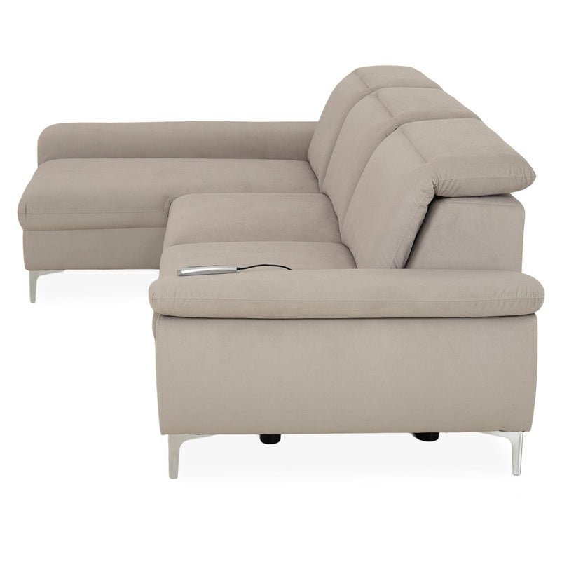 SOUND Colțar șezlong stânga/dreapta, 1 recliner electric și mecanism tetiere, stofă